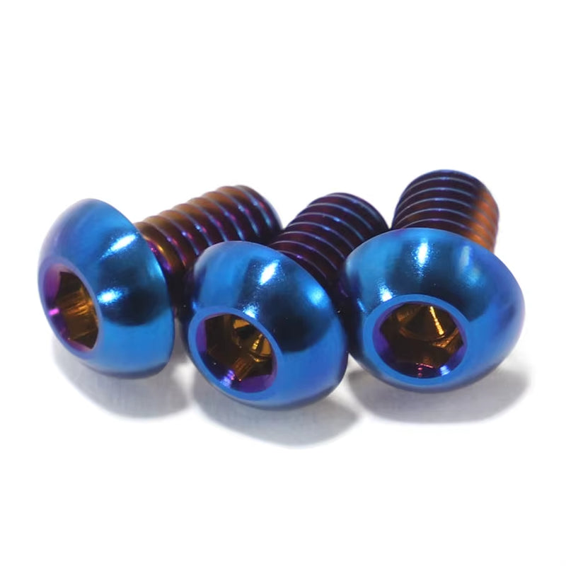 Titanium Screws & Bolts Kit Metric TC4/GR5 Burn Blue Custom-Colored Anodized E-Bike Modification Screws and Bolts