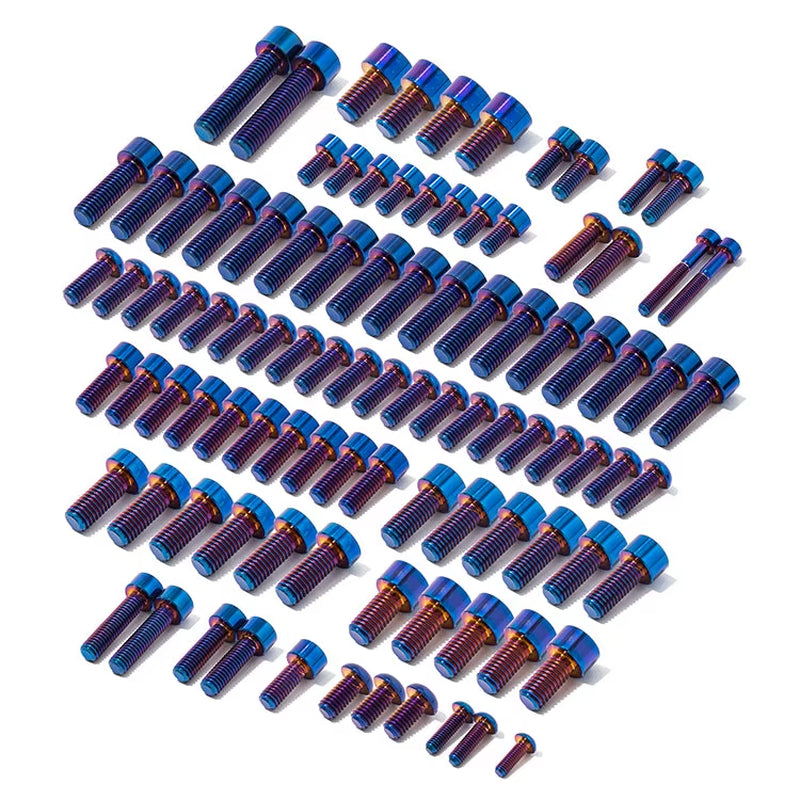 Titanium Full Screws Bolts Kit for E Ride Pro 2.0 SS TC4/GR5 Burn Blue