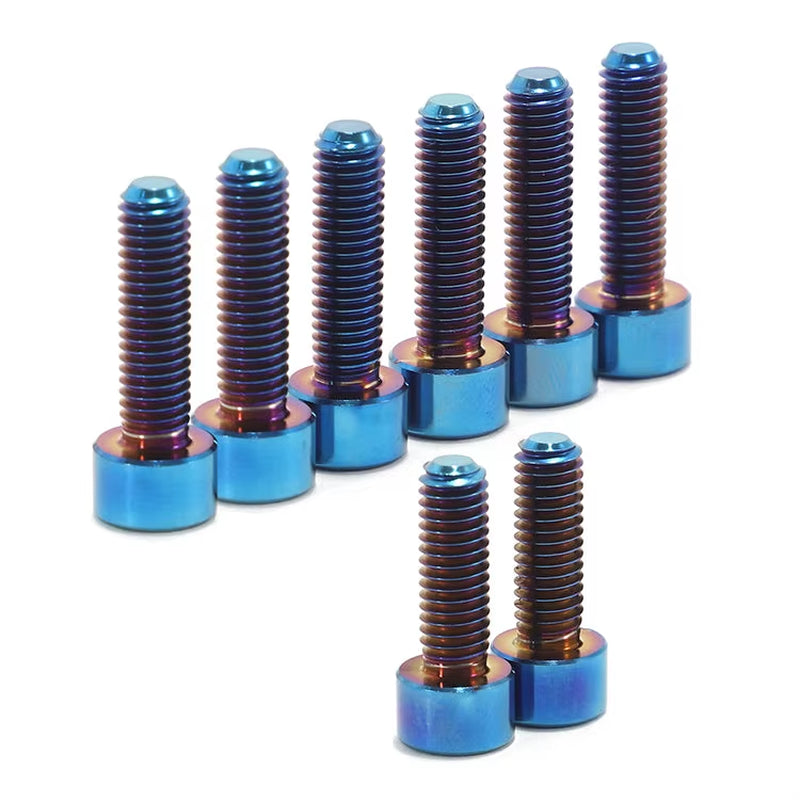 Titanium Screws & Bolts Kit Metric TC4/GR5 Burn Blue Custom-Colored Anodized E-Bike Modification Screws and Bolts
