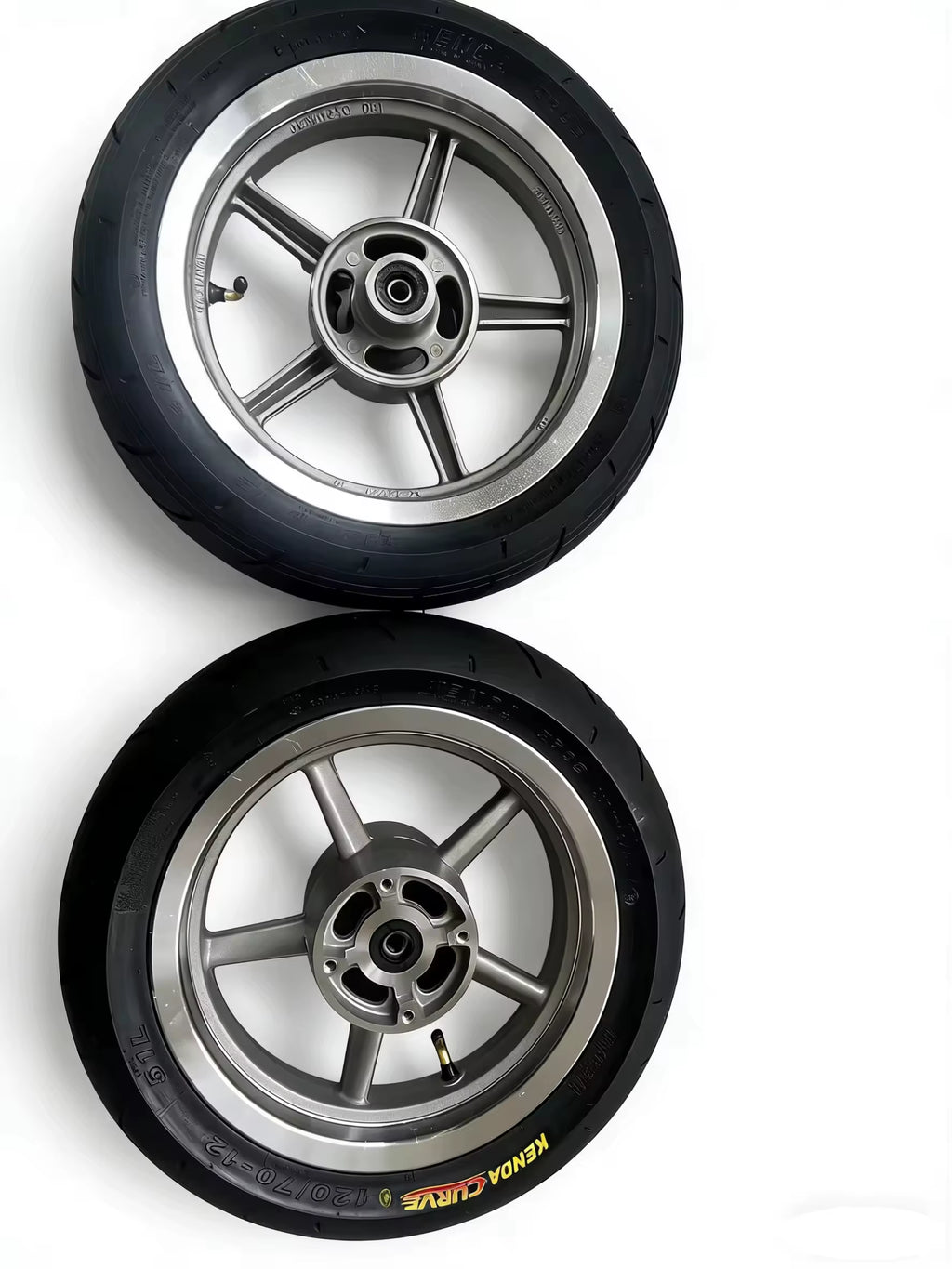 New Black Rubber 195/65R15 Front and Rear Kenda Wheels for Tuttio Motorcycle Replacement