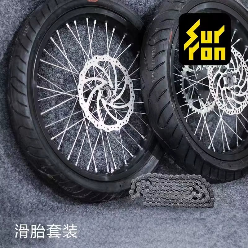 Surron Light Bee X Upgrade Accessories-Road Tire and Sliding Tire Set Made in Mainland Genuine Light Bee Supermoto Wheel Kit
