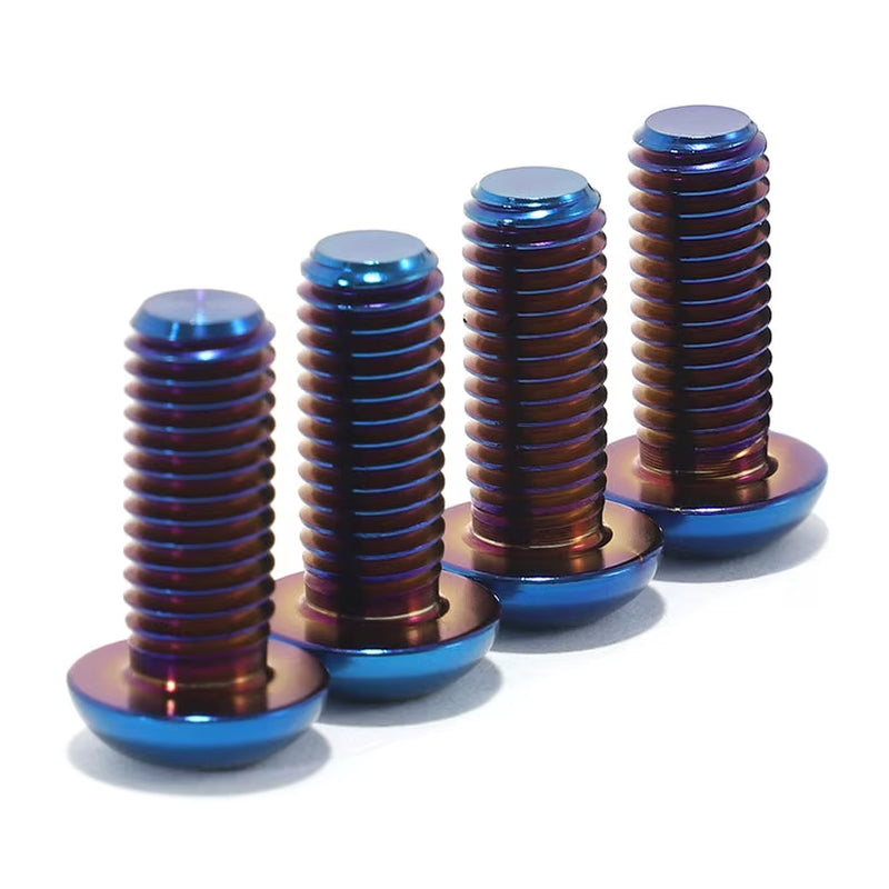 Titanium Screws & Bolts Kit Metric TC4/GR5 Burn Blue Custom-Colored Anodized E-Bike Modification Screws and Bolts