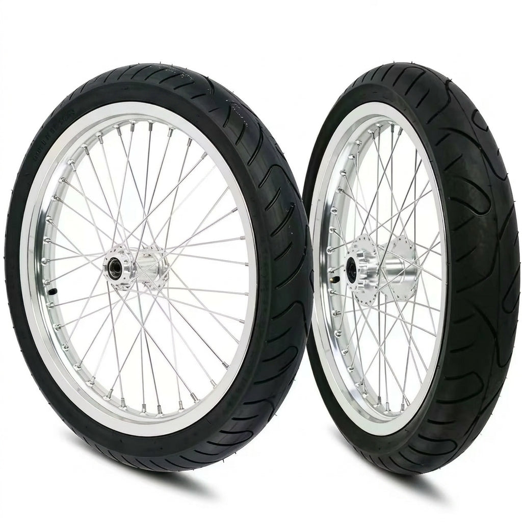 Sur-Ron Light Bee 17" Silver Alloy Supermoto Rim Set with CST Street Tyres