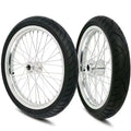 Sur-Ron Light Bee 17" Silver Alloy Supermoto Rim Set with CST Street Tyres