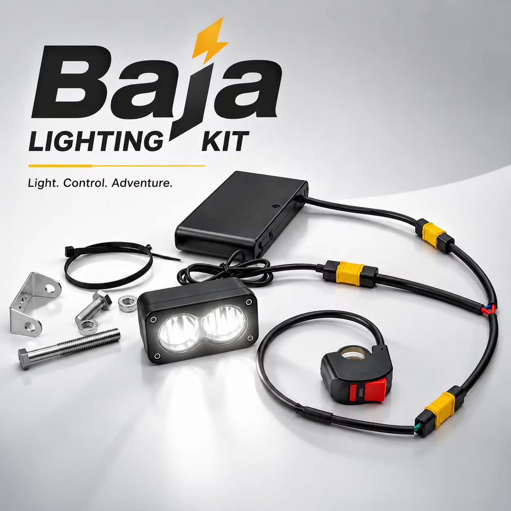 Wintai-Tech 8AA Universal Battery Powered with 12V White Baja Light Handle Switch for E-Bike Plug and Play Set
